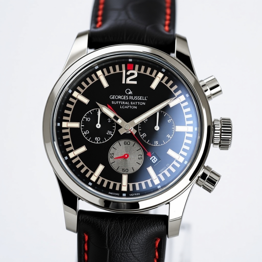 découvrez la montre d'exception présentée par georges russell, alliant élégance et précision, disponible au prix exclusi